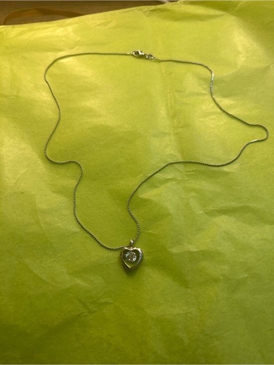 Peoples Jeweller Jewelry - Sterling-Style Heart Pendant Necklace with Diamond